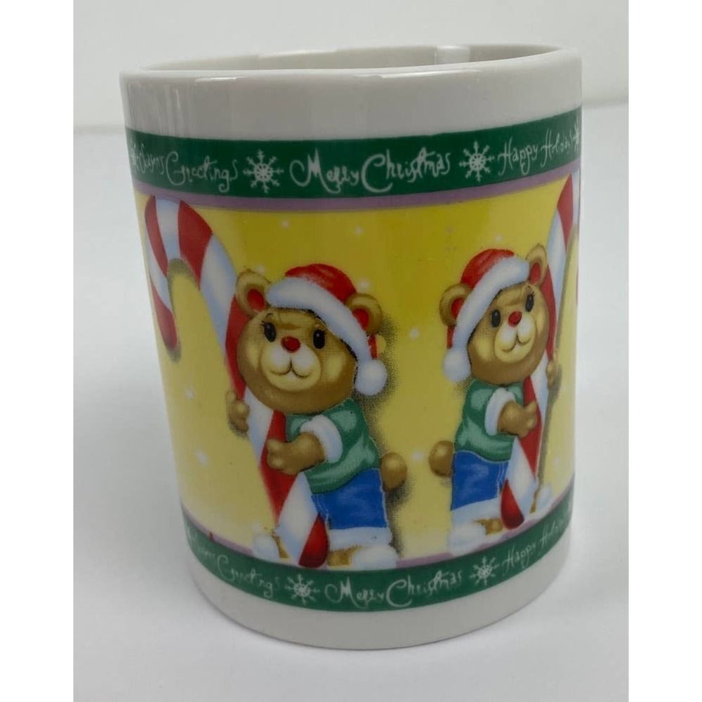 Rare Bears with Candy Canes Holiday Christmas Coffee Mug